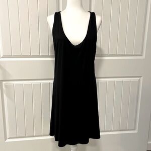 Three Dots Racerback Tank Black Knit Dress